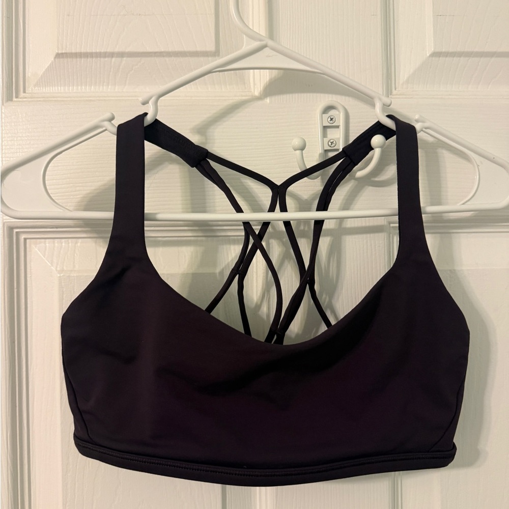 Purple Lululemon Strappy Back Sports Bra